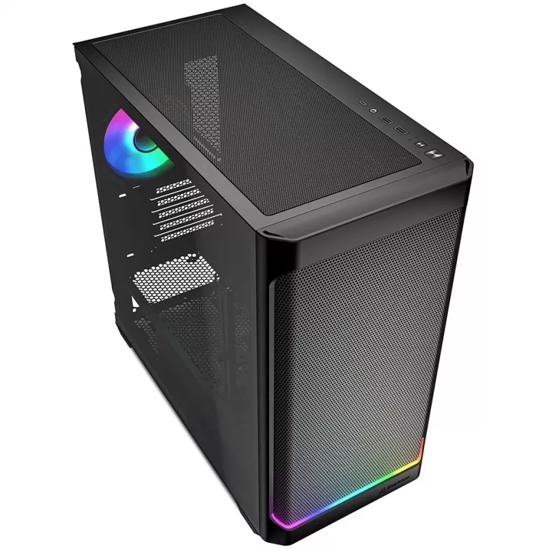 Korpusas Sharkoon MK4W RGB Strip Micro Tower Juodas