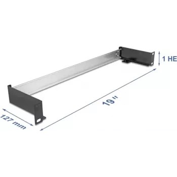 19 colių Hutschienenpanel DELOCK 67283 – horizontalus arba vertikalus montavimas ant DIN bėgio