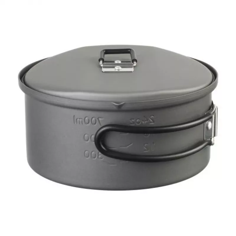 Puodas ESBIT PT1100HA kepimo indas stovyklavimui – Aliumininis puodas 1,1 l, Ø14,8 cm, 227 g, juodas