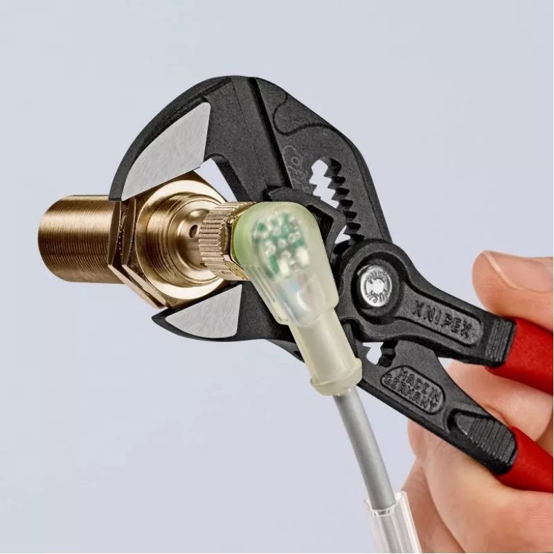 Replės Knipex 86 01 180 lygiais nasrais, žandų storis 1,2 cm