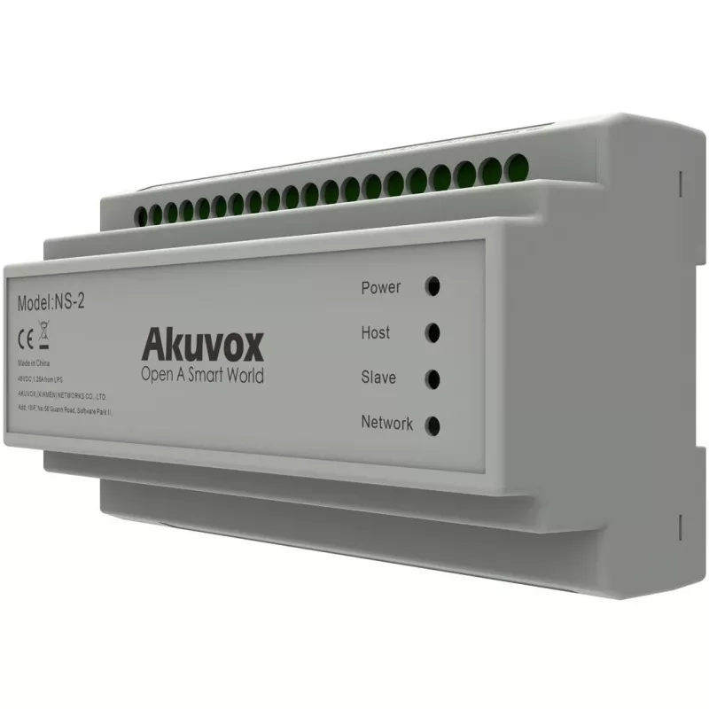 Akuvox NS-2 tinklo jungiklis Fast Ethernet (10/100) DIN bėgelis Pilka