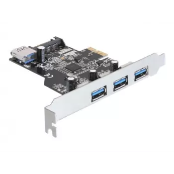 DeLOCK 89301 vidinė sąsajos plokštė USB 3.2 Gen 1 (3 išoriniai + 1 vidinis USB-A prievadas, PCIe)