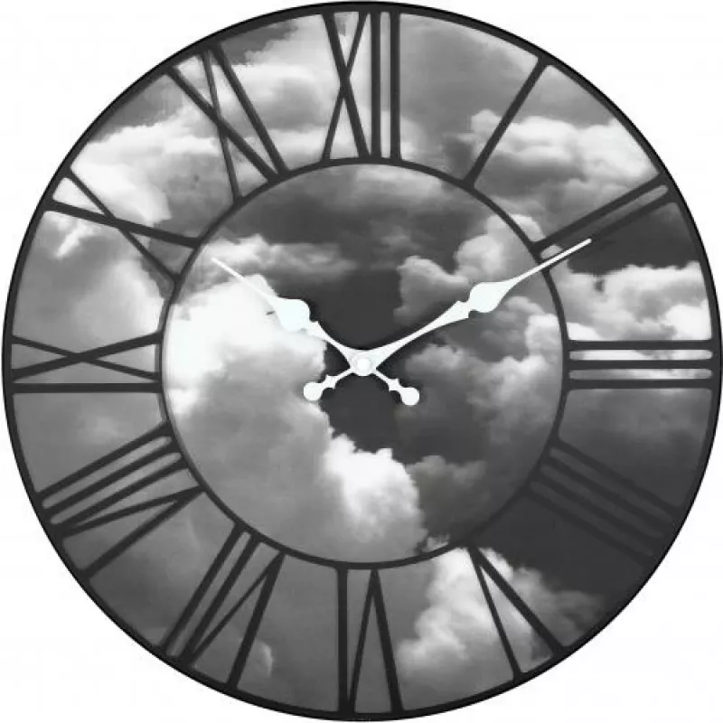 NeXtime klok 3037 Clouds, Ø39 cm, sieninis, juodas