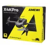 Amewi X4KPro dronas, 4 rotoriai, 3840 x 2160 pikseliai, 1500 mAh, pilka