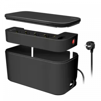 LogiLink LPS282U ilgintuvas 4 kištukiniai lizdai 2 USB-A 1 USB-C juodas
