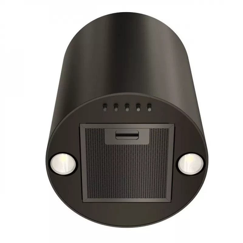 Gartraukis MAAN Elba Mini WPB 431, juodas plienas, 120–300 m³/h, 55–61 dB, 400 mm aukštis, elektroninis valdymas su ekranu ir nuotolinio valdymo pultu