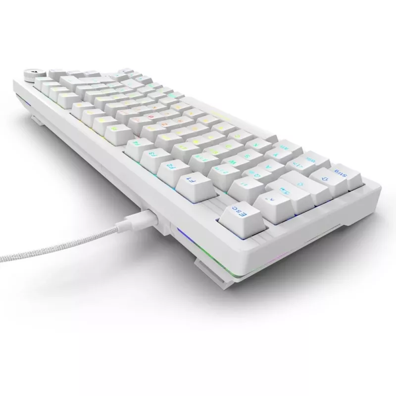 Klaviatūra Sharkoon SGK25 75% QWERTZ USB laidinė RGB LED balta
