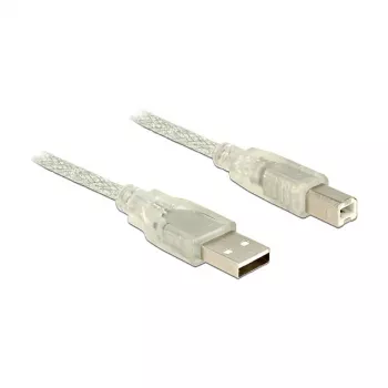 USB laidas DeLOCK 83892 USB 2.0 1m USB A USB B permatomas