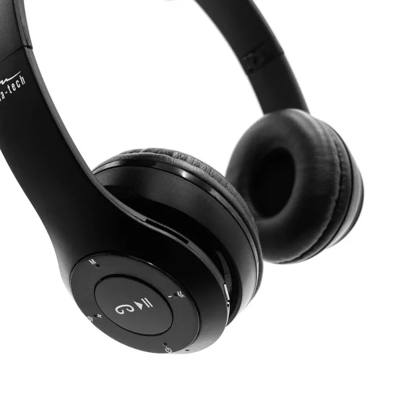 Belaidės ausinės MEDIA-TECH EPSILION BT MT3591 Bluetooth 4.2, radijas FM, mikrofonas, juodos