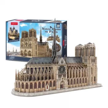 3D dėlionė CubicFun Notre Dame, 293 detalės, katedros maketas