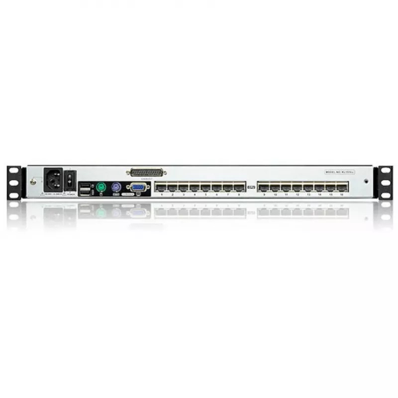 ATEN 16-Port 19 colių LCD CAT5e/6 KVM jungiklis (dvigubas bėgelis), 48,3 cm (19 colių), LCD, USB, PS/2, USB, PS/2, VGA, JAV anglų