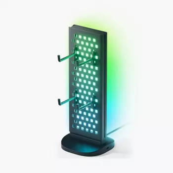 Nanoleaf Pegboard Lighted Desk Dock – apšviestas stalo stovas su moduline lenta