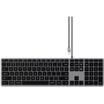 Satechi Slim W3 klaviatura su laidu USB QWERTZ vokiška juoda pilka