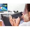 Belaidė RF pilno dydžio klaviatūra TRACER TRAKLA46934, QWERTY anglų, 2.4 GHz Nano imtuvas, membraninė, juoda/pilka