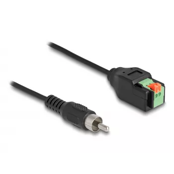 DeLOCK Laidas RCA kištukas į gnybtų bloką su mygtuku 15 cm