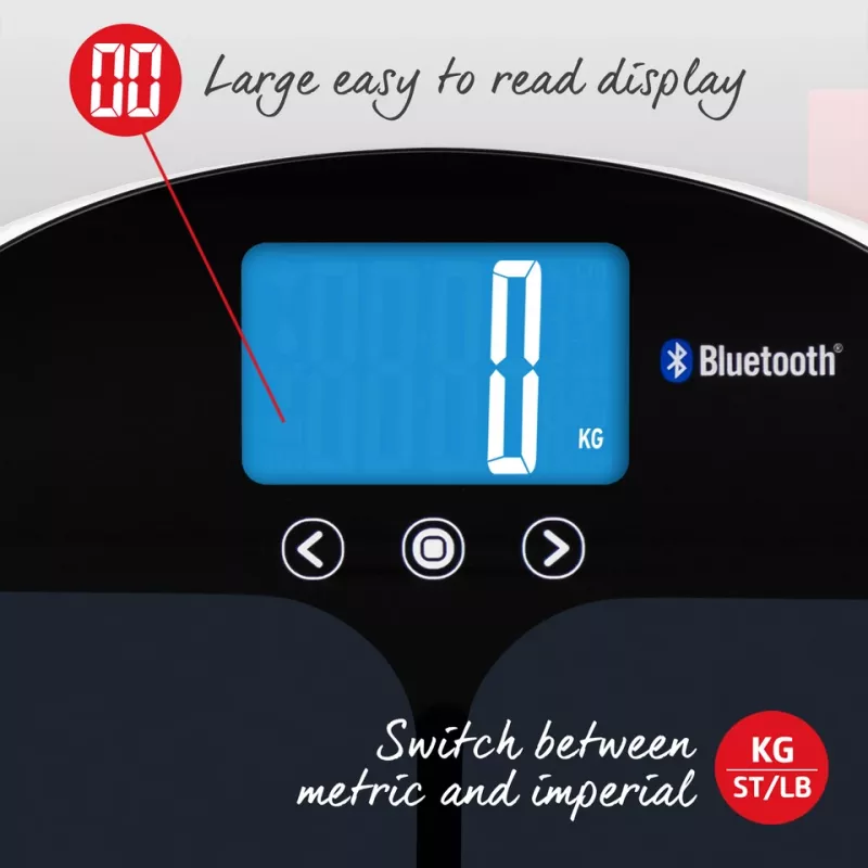 Sveikatos svarstyklės Salter 9192 BK3R Curve Bluetooth Smart Analyser