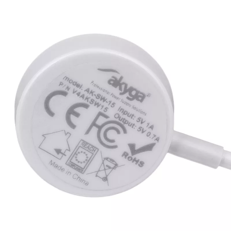 Akyga AK-SW-15 magnetinis įkrovimo laidas Apple Watch, USB, 1 m, baltos spalvos (AK-SW-15)
