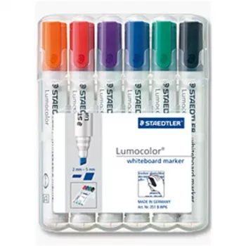 Markeriai lentoms Staedtler 351 B WP6 6 vnt. Juoda Mėlyna Žalia Oranžinė Raudona Violetinė