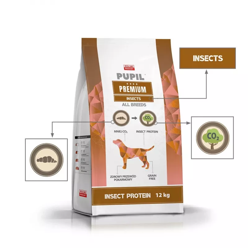 PUPIL Premium Insects sausas šunų maistas su vabzdžių baltymais - 12kg