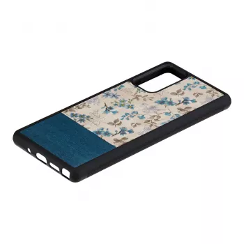 Man and Wood Galaxy Note 20 dėklas – mėlyna gėlė ant juodo