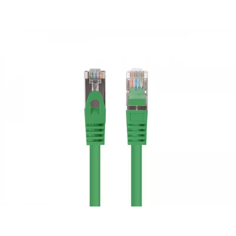 Patch kabelis LANBERG PCF6-20CC-0025-G RJ45 Cat.6 U/UTP 0,25 m Žalias, CCA 26 AWG, 250 MHz
