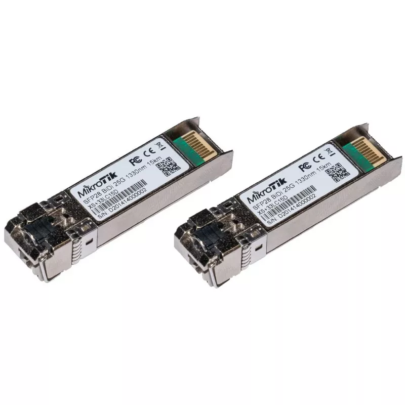 Mikrotik XS+2733LC15D BiDi SFP/SFP+/SFP28 siųstuvų rinkinys 25 Gbit/s 1330 nm 15 km