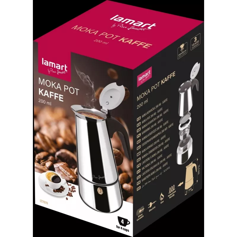 Moka kavos virimo puodas LAMART LT7076 200 ml nerūdijantis plienas