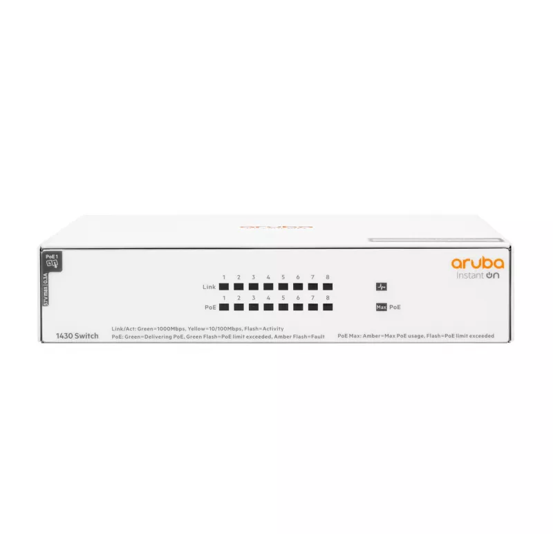 HPE Aruba Networking Instant On 8 portų Gigabit CL4 PoE 6 jungiklis