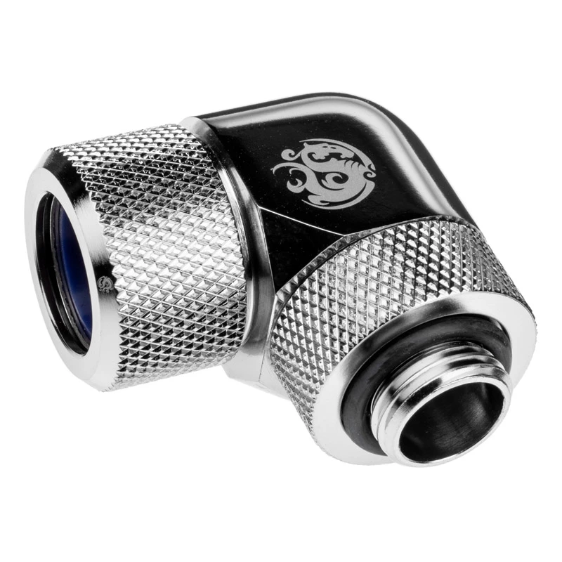 Žalvarinis vamzdelis aušinimo sistemai BitsPower BP-E90RMLA14 — 14 mm skersmuo, sidabrinis