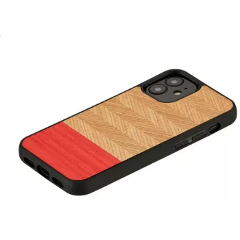 Apsauginis telefono dėklas Man and Wood, iPhone 12 mini – silkė azalija juodas raštas