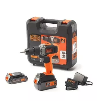 BLACK & DECKER BCD003MEM2K-QW | 18 V belaidis gręžtuvas-suktuvas su 2.0 Ah / 4.0 Ah baterijomis