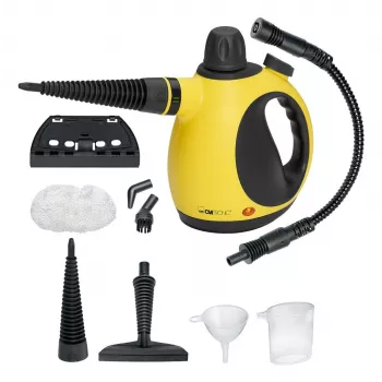 Nešiojamas garų valiklis CLATRONIC DR 3653 — 0,25 l bakelis, 1050 W, 3,5 bar, 5 m laidas, geltonas