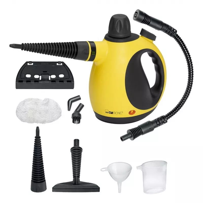 Nešiojamas garų valiklis CLATRONIC DR 3653 — 0,25 l bakelis, 1050 W, 3,5 bar, 5 m laidas, geltonas