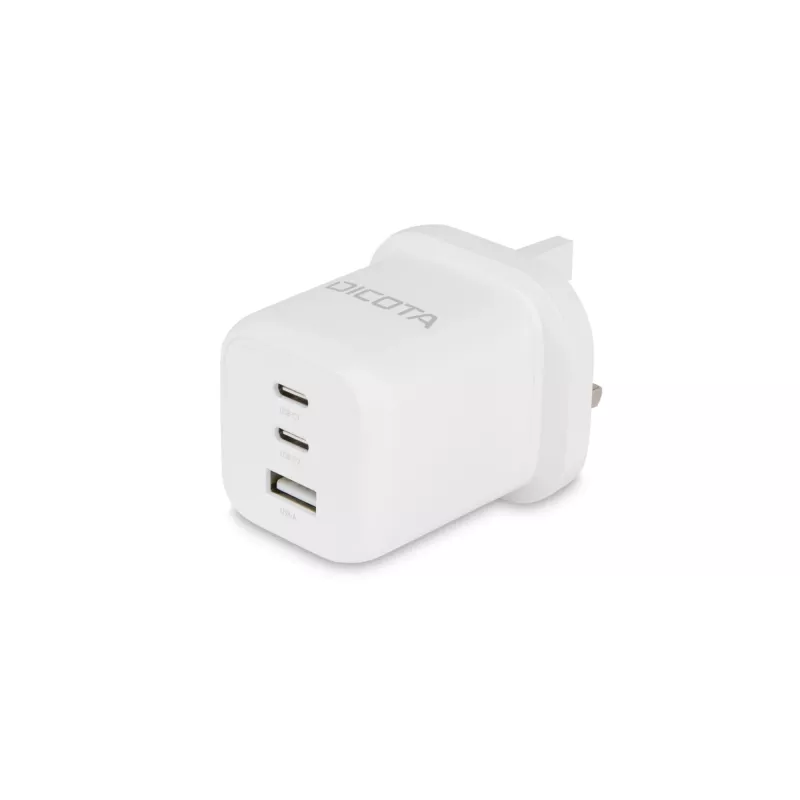 Dicota Power Supply – kompaktiškas, GaN – 65 W – 5 A – PD 3.0 – 3 išvesties prievadai (2 x USB-C, USB)