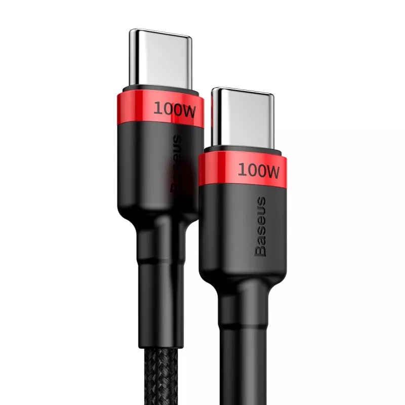 Baseus Cafule PD2.0 100W greito įkrovimo USB-C laidas (20V 5A) 2m Raudonas+Juodas
