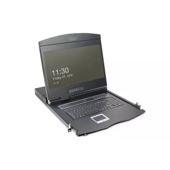 KVM konsolė Digitus 19 colių LCD 8 prievadų VGA US klaviatūra