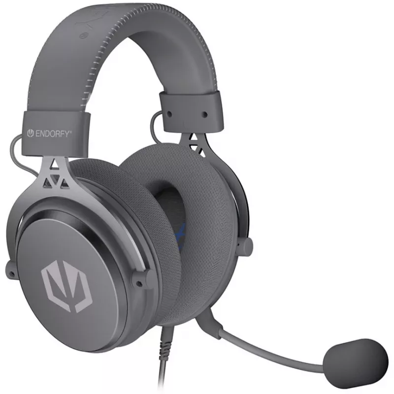 Ausinės ENDORFY VIRO Plus USB Alt Gray, žaidimų, tamsiai pilkos, USB-A, 3,5 mm lizdas, 7.1 virtualus garsas
