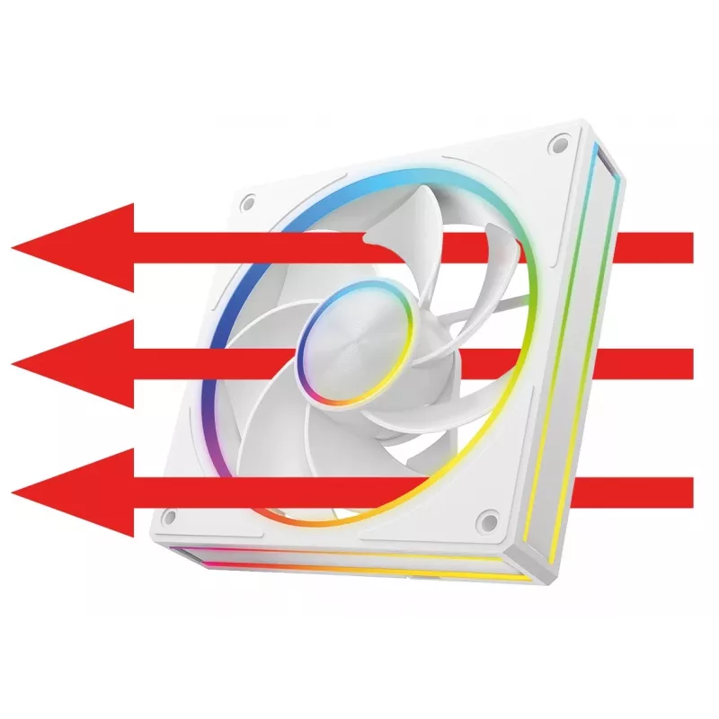 Kompiuterio ventiliatorius MODECOM VOLCANO LOOP 120 ARGB Reverse Fan Baltas 120 mm, PWM, 400–1400 RPM