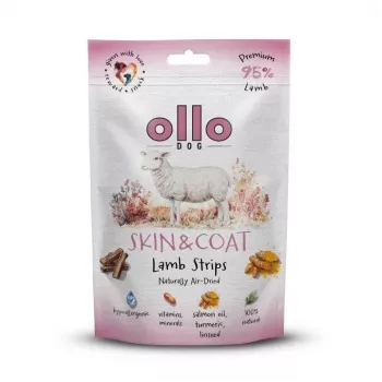 OLLO Air-Dried Skin & Coat ėdalo juostelės su ėriena 80 g