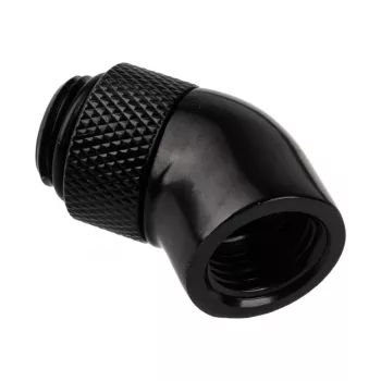 Alphacool 17246 45° kampinė jungtis aušinimo sistemai, 1/4 colio, juoda