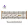 Mechaninė klaviatūra Keychron K4 HE 96% QWERTY — USB, RF belaidis ir Bluetooth, 100 klavišų, RGB, balta/medis