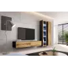 Vitrina sieninė Cama Meble VIGO 180 1800×400×300 mm juoda/ąžuolas wotan