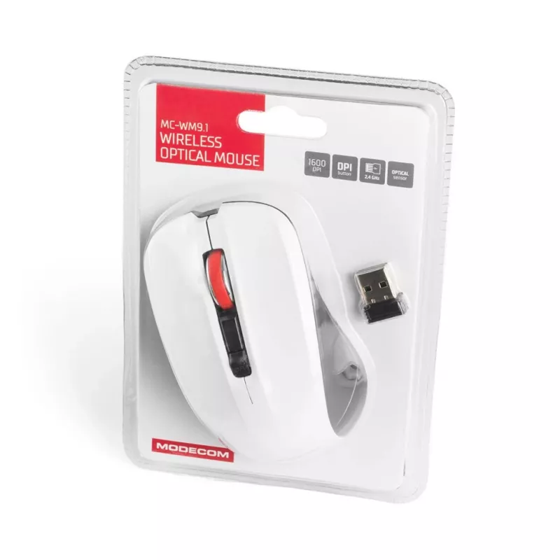 Belaidė pelė Modecom MC-WM9.1 Wireless, balta