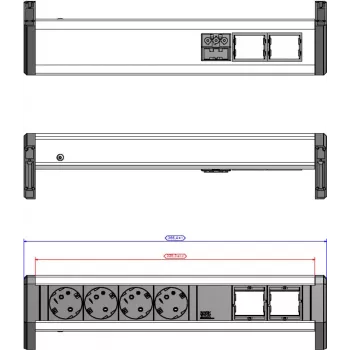 Bachmann DESK 902.032 – 4x CEE lizdai, darbastalio maitinimo skirstytuvas