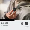 Belaidis kūno siųstuvas DJI MIC 3 – kompaktiškas nešiojamas mikrofonų siųstuvas, juodai pilkas