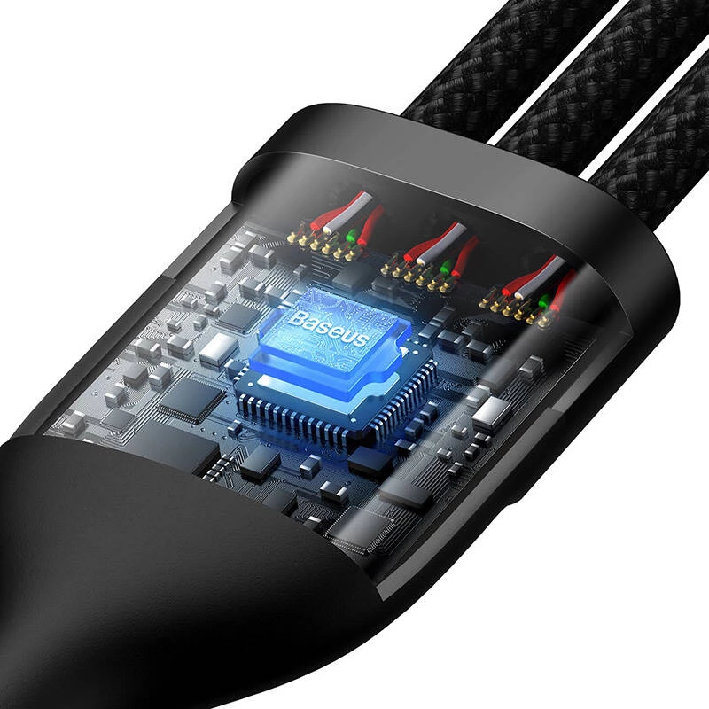 USB laidas Baseus CASS030101 1,2 m USB A/USB C USB C/Micro-USB B/Lightning juodas