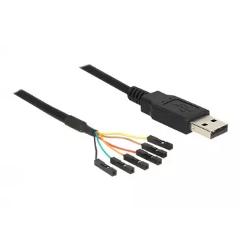 USB laidas DeLOCK 1,8 m USB 2.0-A/TTL 6 kontaktų juodas