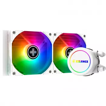 Skysčio aušintuvas XILENCE Performance A+ XC974 — 240 mm radiatorius, 300 W TDP, baltas, ARGB