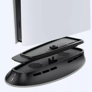 Aušinimo stovas SUBSONIC SA5656 PS5 ir PS5 Slim su LED šviesomis, kelių ventiliatorių aušinimu, USB maitinimu