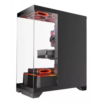Korpusas TACENS Mars Gaming MCPRISMA Midi Tower, juodas, grūdintas stiklas, ATX/Micro-ATX/Mini-ITX, 2x3.5 inch + 2x2.5 inch